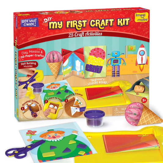 Imagimake  my First Craft Kit - Scissor Activity Book, Origami, Art & Craft Set for 3+ Kids