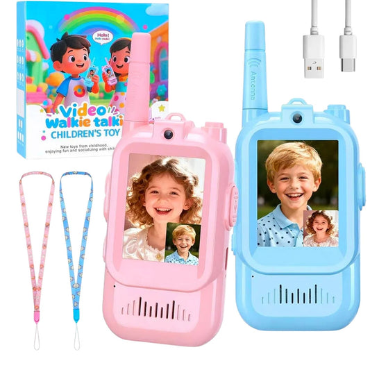 MM TOYS Video Call Walkie Talkie for Kids with Voice Changer – Rechargeable Long Range Communication Toy, Multicolor