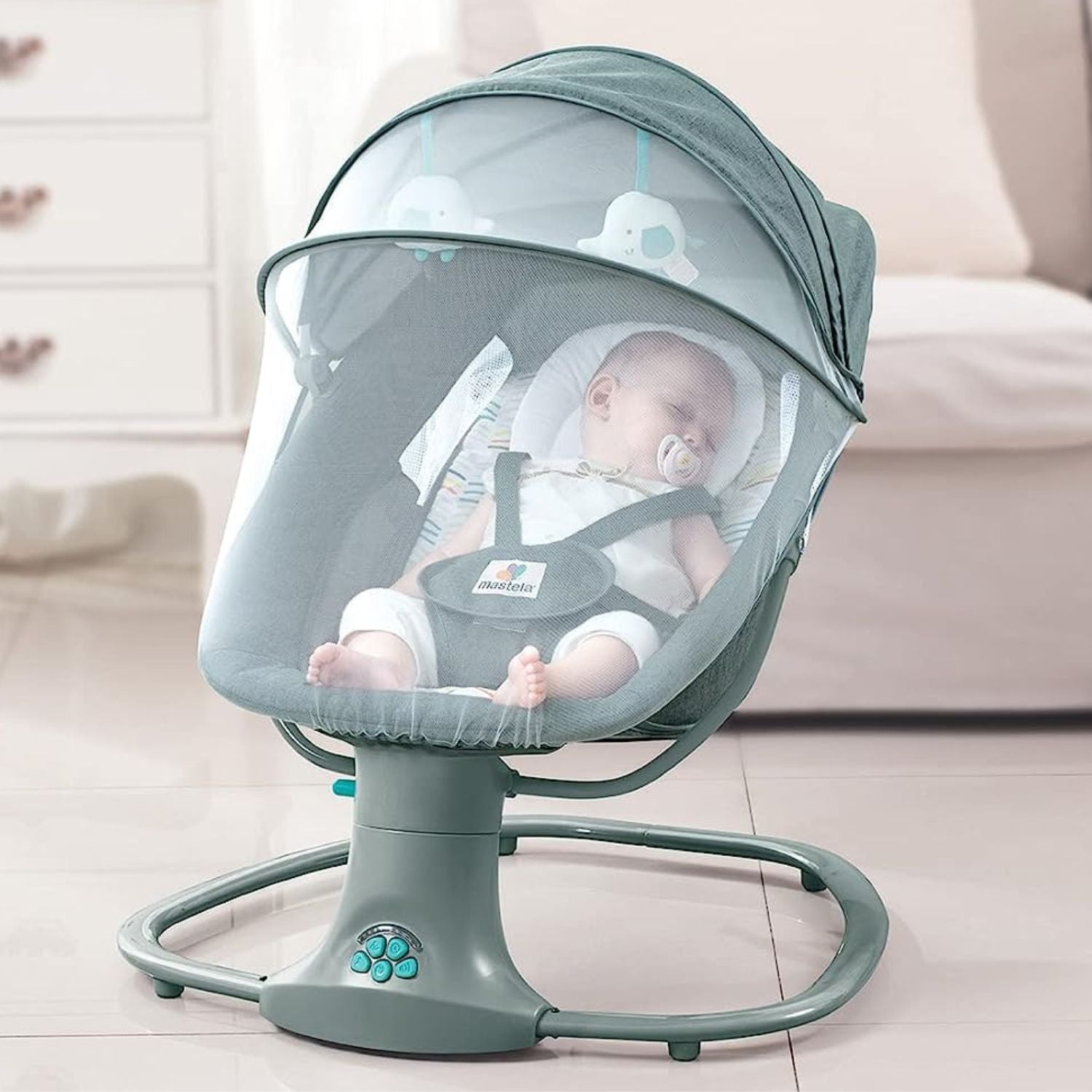 Mastela 3 in 1 Deluxe Multi-Functional Bassinet Swing 8105 Rocker, 5-Point Safety,  Melodies, Swing Speeds & Timer, Bluetooth for 3-36 Months