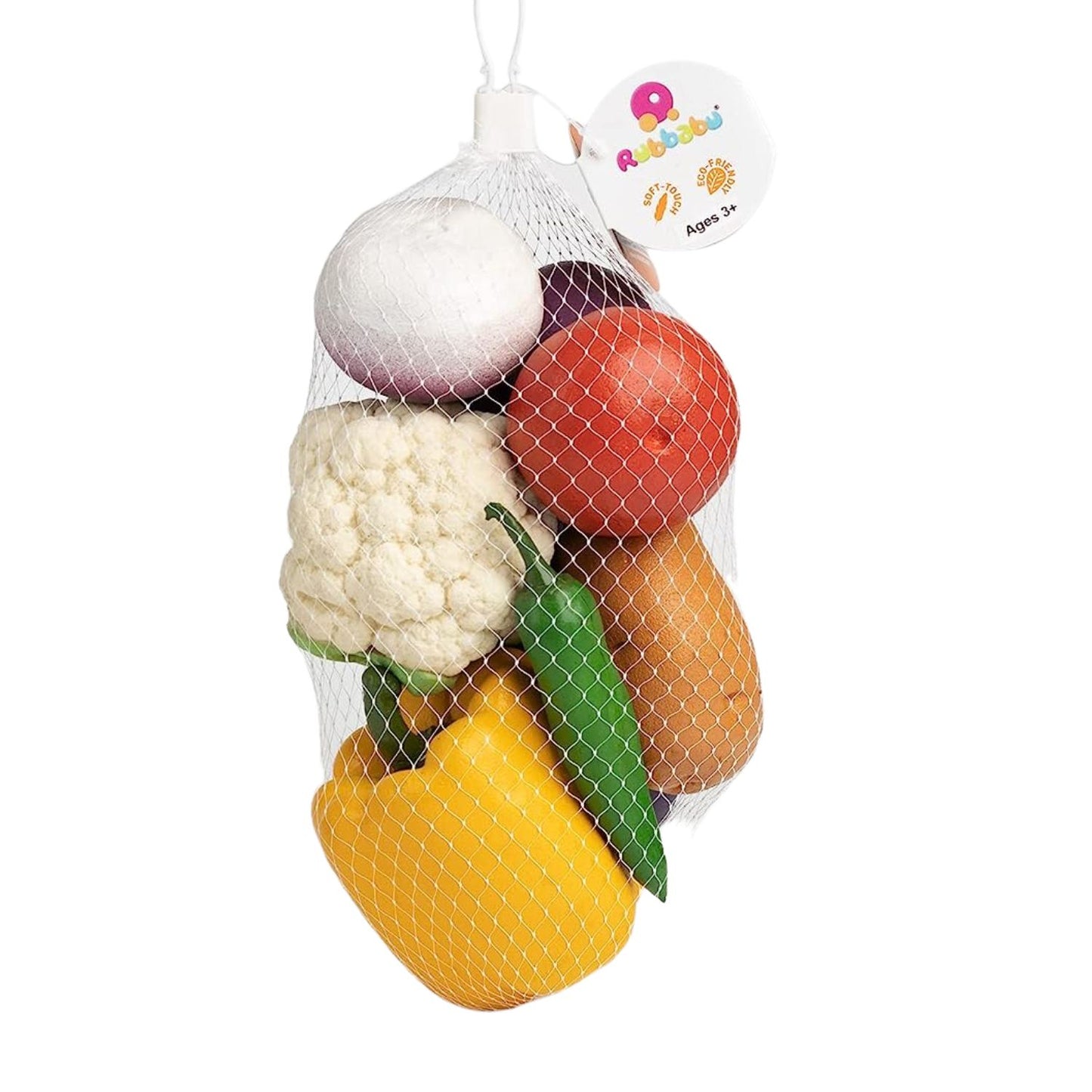 RUBBABU Award-Winning Natural Rubber Vegetable Set, Safe & Soft Toy for Kids, Toddlers, Multicolour - Educational & Eco-Friendly