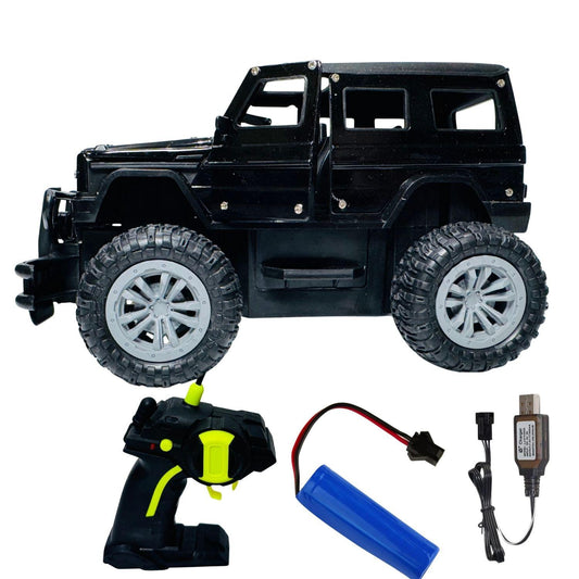 MM TOYS RC Monster Rock Car, 2.4 GHz Remote, Metal Body, Manual Doors, LED Headlights, 3.7V 500mAh Rechargeable, 8-inch Truck (Color May Vary)