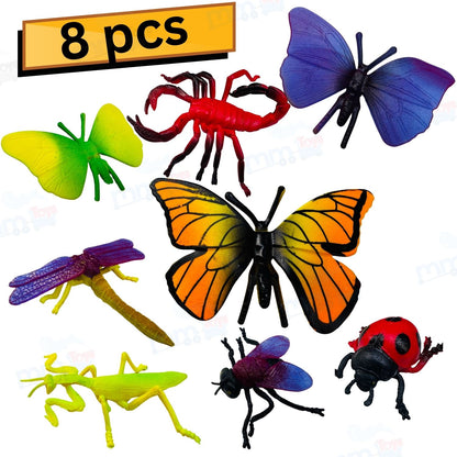 MM TOYS PVC Insect Toy Set (8 Pieces) – BIS Certified Non-Toxic Unbreakable Bug Figures for Kids 3–8 Years