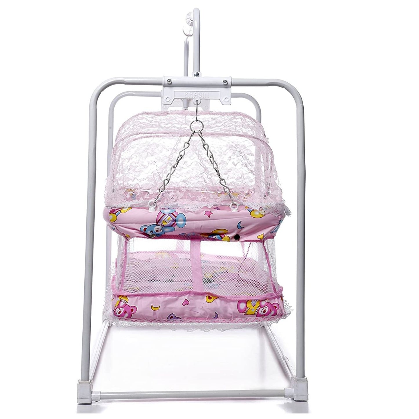 Bhasin Mobile Swing Compact Cradle Jhulla With Mosquito Net , Safe Confirtable And Deep For 0+ Month Baby