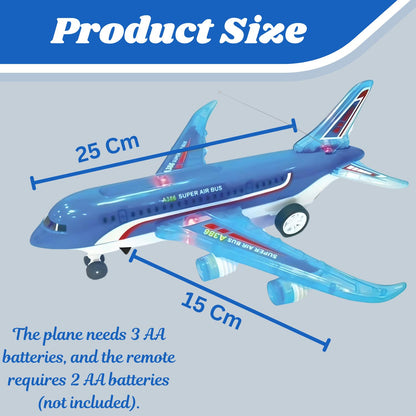 MM TOYS rc toy plane remote control, plastic material, indoor ground play only, forward backward drive, fun lights and sound, assorted color, kids 4–8 years
