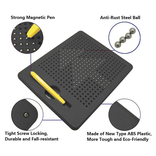 MM TOYS Magnetic Drawing Board for Kids, Magic Slate 2–8 Years, Writing Board with Magnetic Pen, Magnet Game for Kids, Travel Learning Toy, Erasable Doodle Pad, BIS Certified, Multicolor