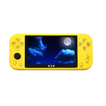 MM Toys X20 Handheld Video Game Player Console 8GB inbuilt Games + 64 GB TF Card inbuilt Games with 5.1 Inch Double Screen (Yellow)