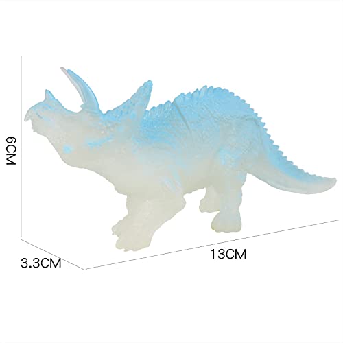 MM TOYS Glow In Dark Dino World Dinosours Animal Die Cast Toys Set Assorted 7 Inch Size Pack Of 7 Pcs - Multicolor