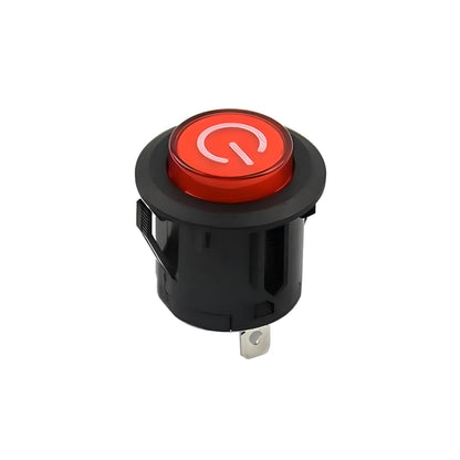 MM TOYS Push Button Switch 3-Pins Round for Car Jeep Bike | Easy 2-Way On/Off | For 6V & 12V Electric Ride-on Kid Toys Pack Of 1 | Red