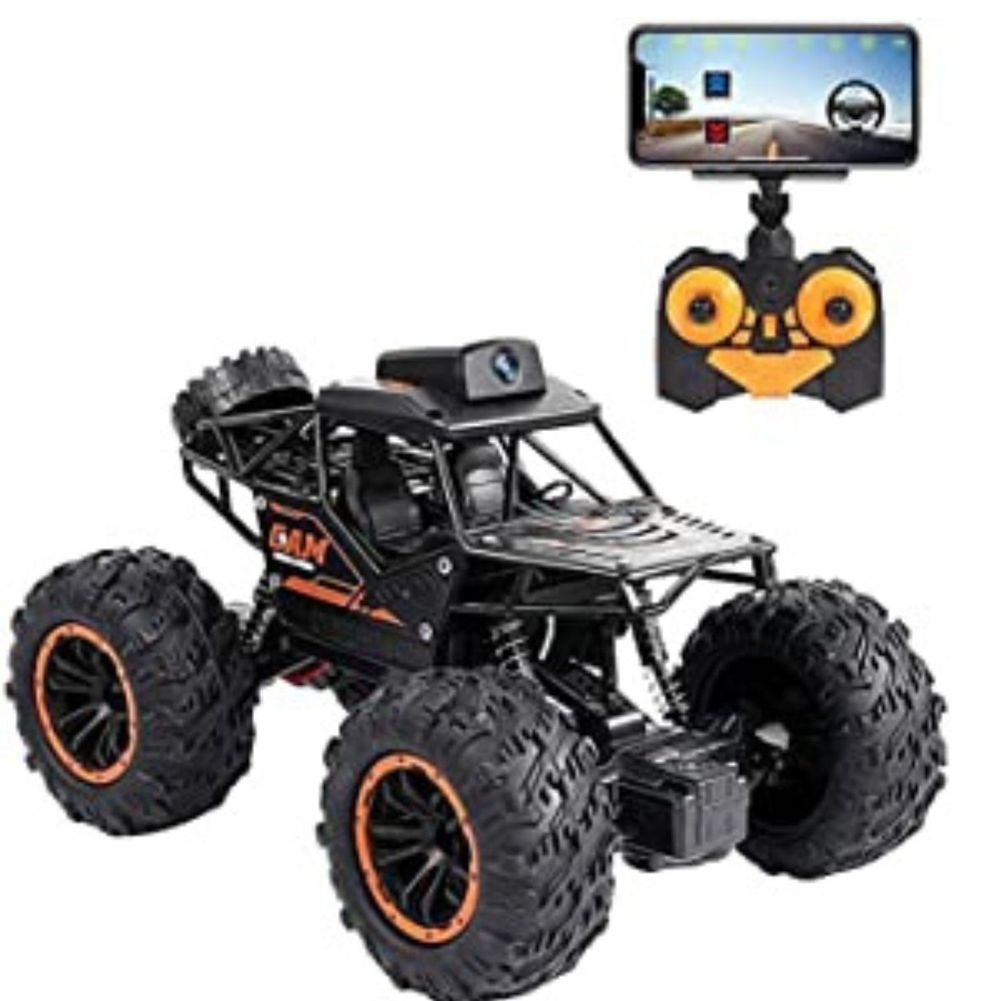 MM TOYS RC Monster Truck: 1:18 Scale, Built-In WiFi Camera, App-Controlled for Kids Aged 4+