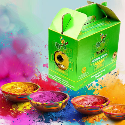 Tota Premium Pure Herbal Gulal 500g (100g x 5 Assorted Colors) – Non-Toxic, Skin Safe, Eco-Friendly Holi Colors Made in India