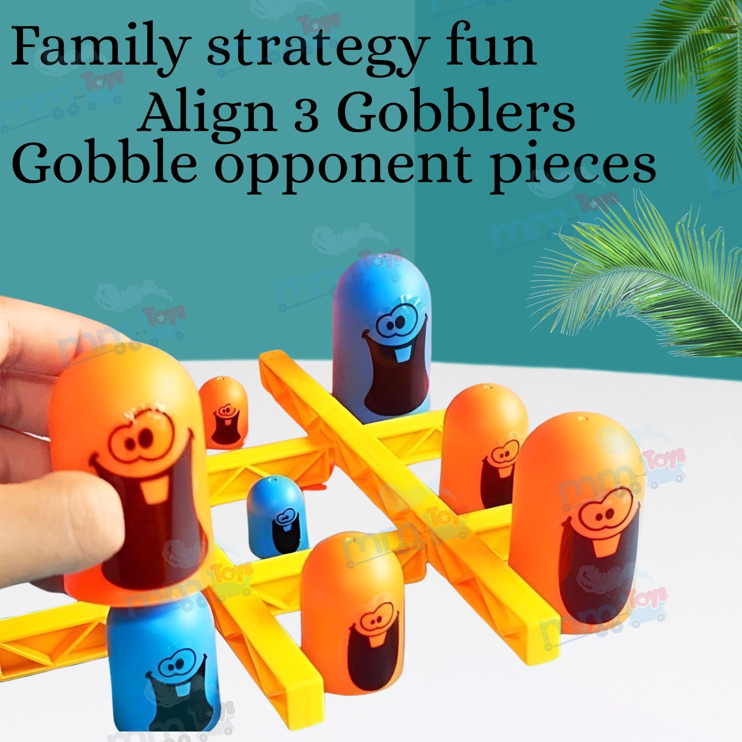 Family playing Tic Tac Stack strategy board game
