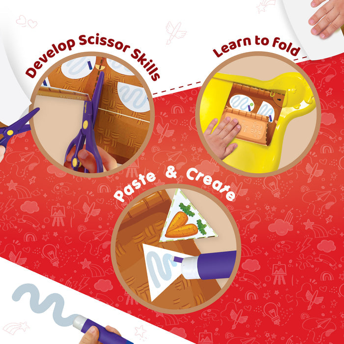 Imagimake My First Craft Kit - Scissor Activity Book, Origami, Art & Craft Set for 3+ Kids