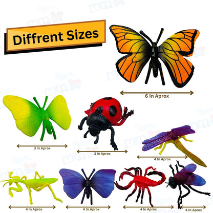 MM TOYS PVC Insect Toy Set (8 Pieces) – BIS Certified Non-Toxic Unbreakable Bug Figures for Kids 3–8 Years