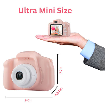 MM TOYS Kids Digital Camera, Photo & Video Capture, PC Connectivity, Rechargeable Battery, Expandable Memory, 1080P, 20MP Gift For 3 to 8 Year Kids- Peach Color
