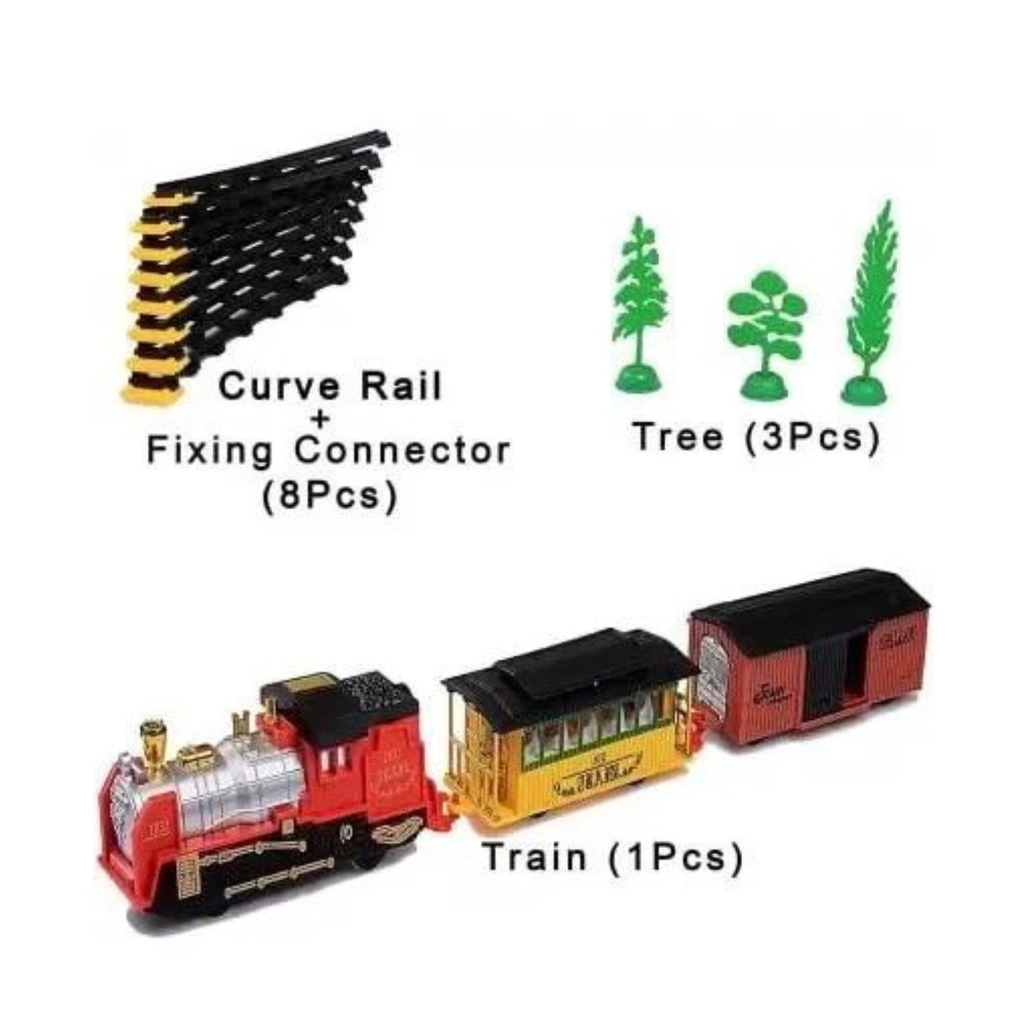 MM TOYS Train World Toy Train With Track Real Like Train Sound And lights