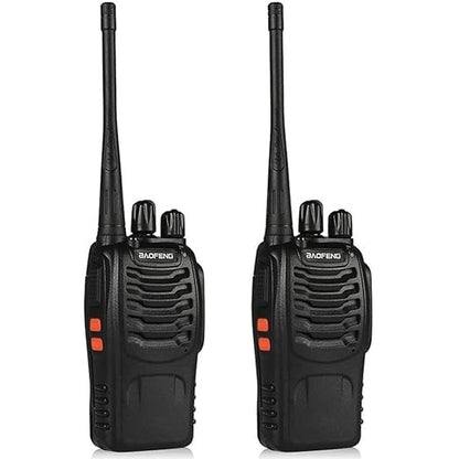 MM TOYS Walkie Talkie for Kids and Adults with 500 Mtr Long Range and Rechargeable Battery - Two Way Radio Fun and Playtime Adventure for Kids and All Ages - Set of 2 (Black)