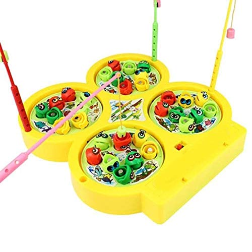 MM TOYS Musical Fish Catching Game - Includes 32 Colorful Fishes and 4 Fishing Rods - Engaging Sound Effects - Ideal for Kids Age 3+