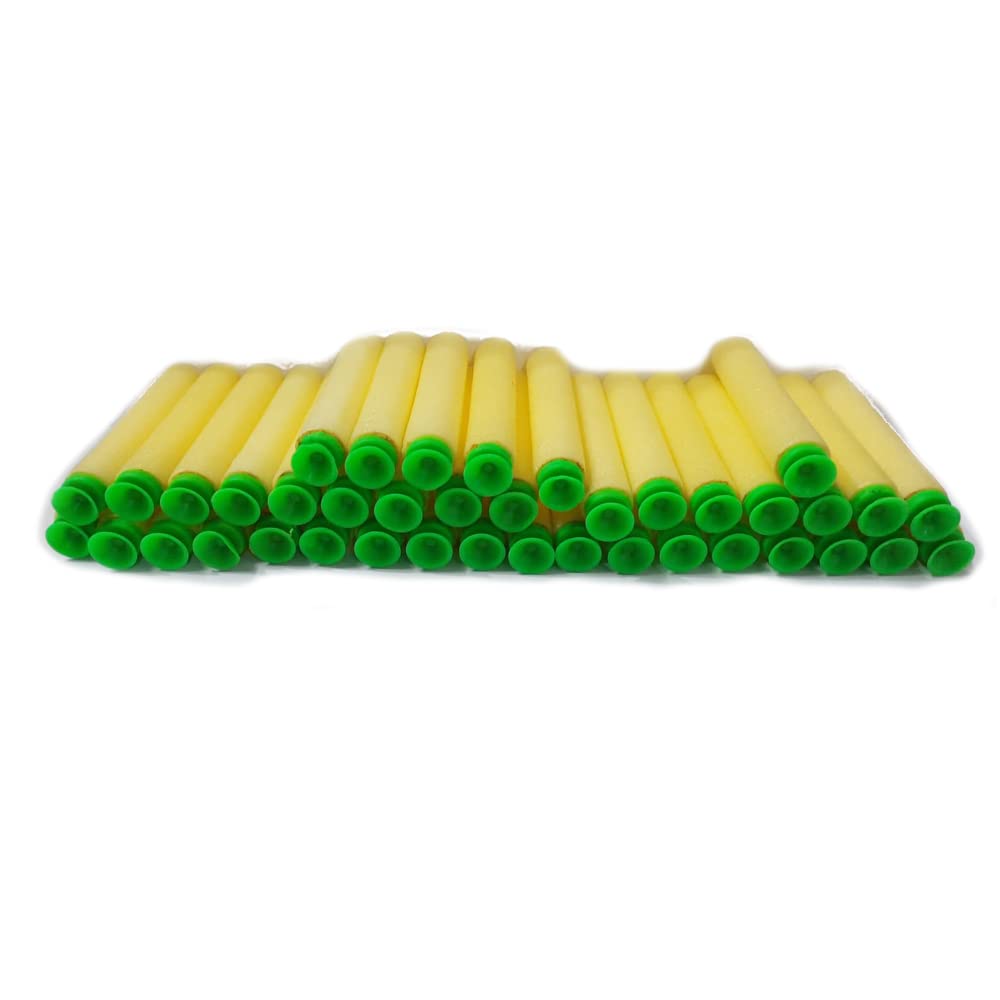 MM TOYS Soft Foam Refill Darts for N-Strike Elite Series Blasters - Pack of 20, Vibrant Yellow-Green