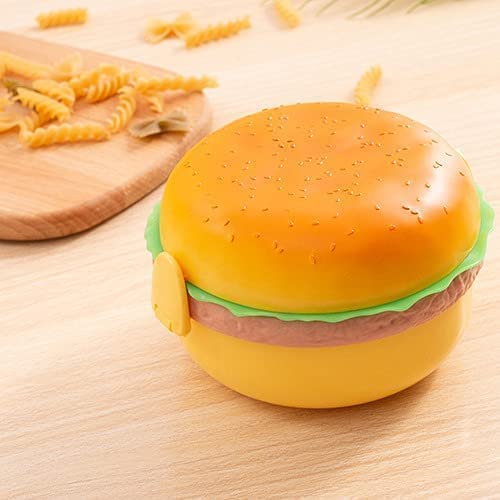 MM TOYS Burger Shape Plastic Lunch Box for Kids ,Tiffin Box, Leak Proof with Compartments (A)(LB-8803)