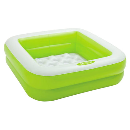 Intex 57100 Square Shape Inflatable Pool - Suitable for Ages 2 to 4 | 34"x34"x10" | Repair Patch Included - Color May Vary