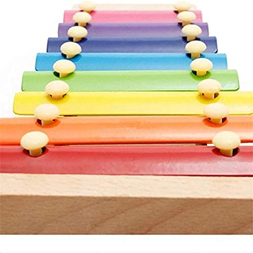 MM Toys Little Hand Knock Xylophone for Kids - Educational Musical Instruments Toy, Wooden, 8 Note, Multi-Colo