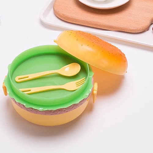 MM TOYS Burger Shape Plastic Lunch Box for Kids ,Tiffin Box, Leak Proof with Compartments (A)(LB-8803)