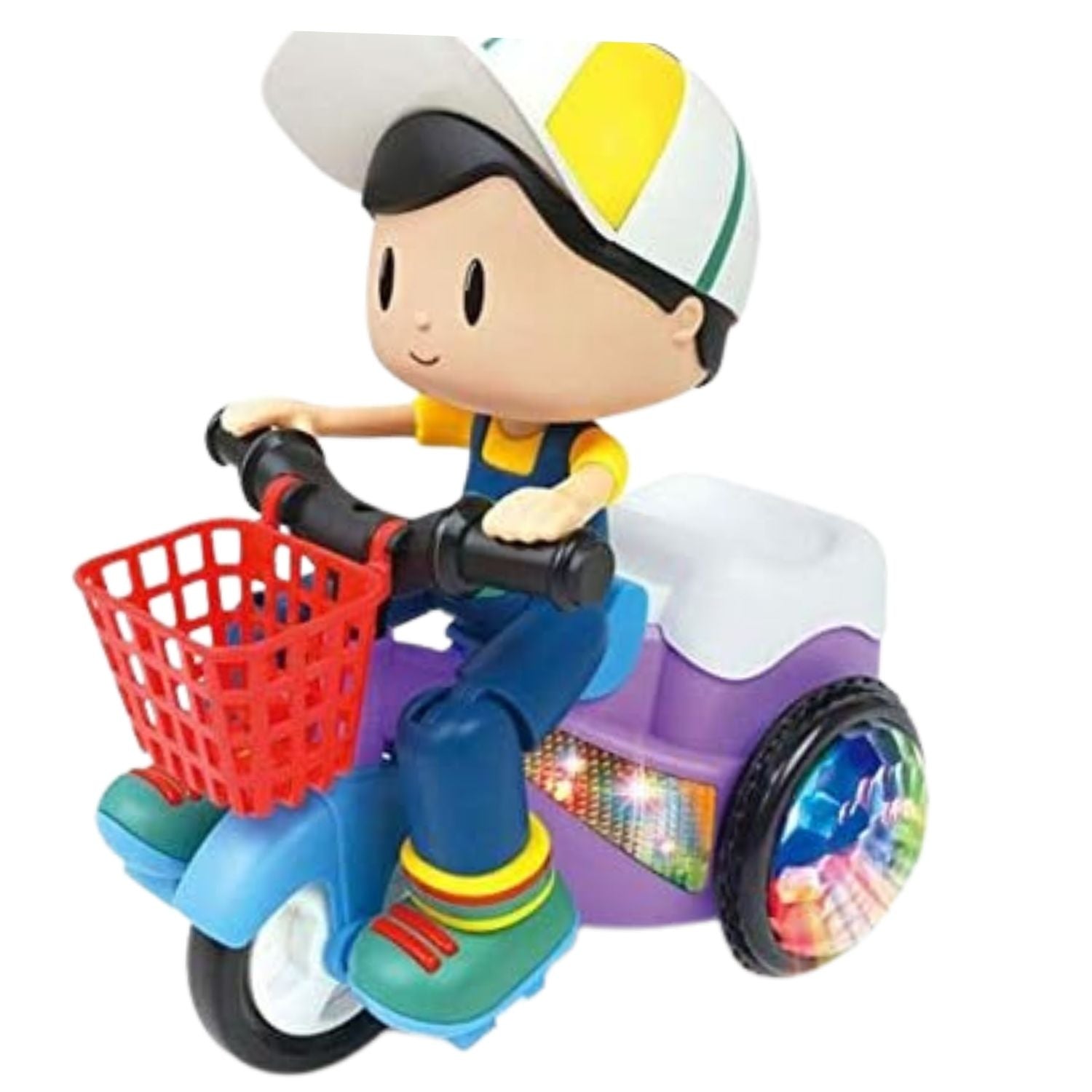 MM TOYS stunt tricycle bump and go musical toy, plastic, 4D lights, dynamic music, 360 rotation, multicolor, 3+ kids