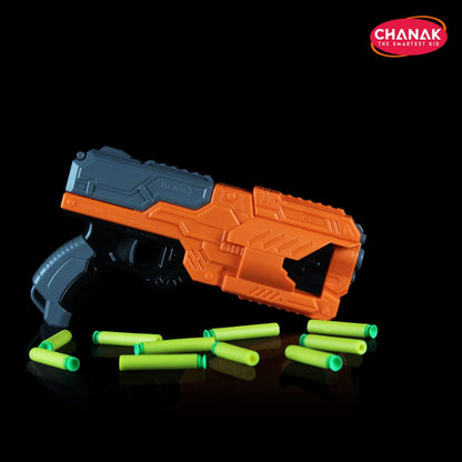 Chanak High-Performance Six Fire Toy Blaster Gun: 6 Dart Rotating Drum, Hi-Arm Design, Ideal for Kids Above 6 Years, Includes 10 Soft Bullet Darts