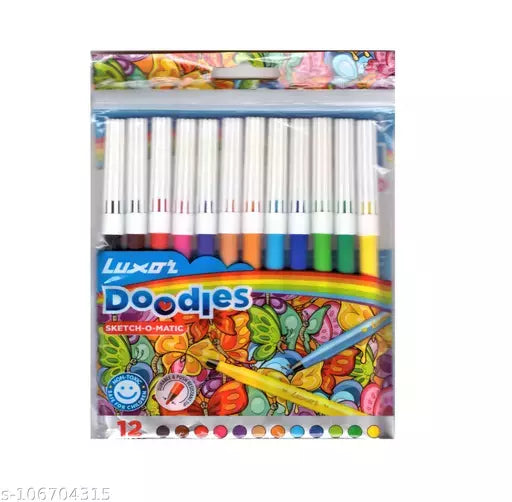 LUXOR Doodles Colour Sketch Pens- 12 Shades
