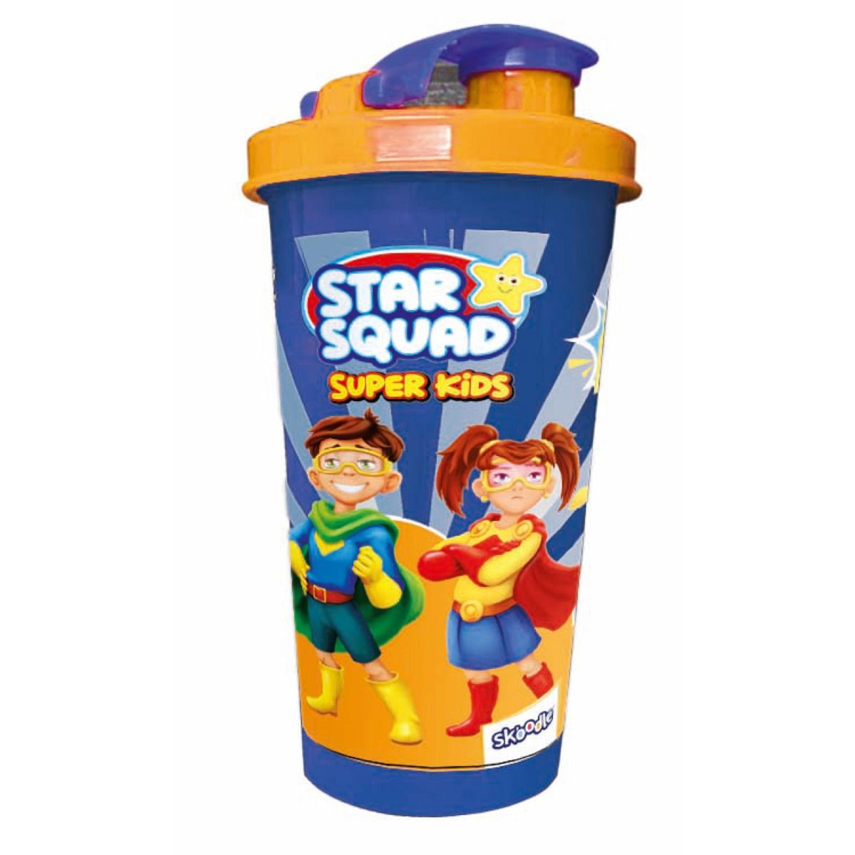Skoodle Star Squad Clay Dough Pack Gift Set - Super Kids Tumbler Sipper Cup, Cute Water Bottle with Lid, Food Grade Plastic, Leak Proof, BPA Free, 300 ml with Surprise gifts inside.