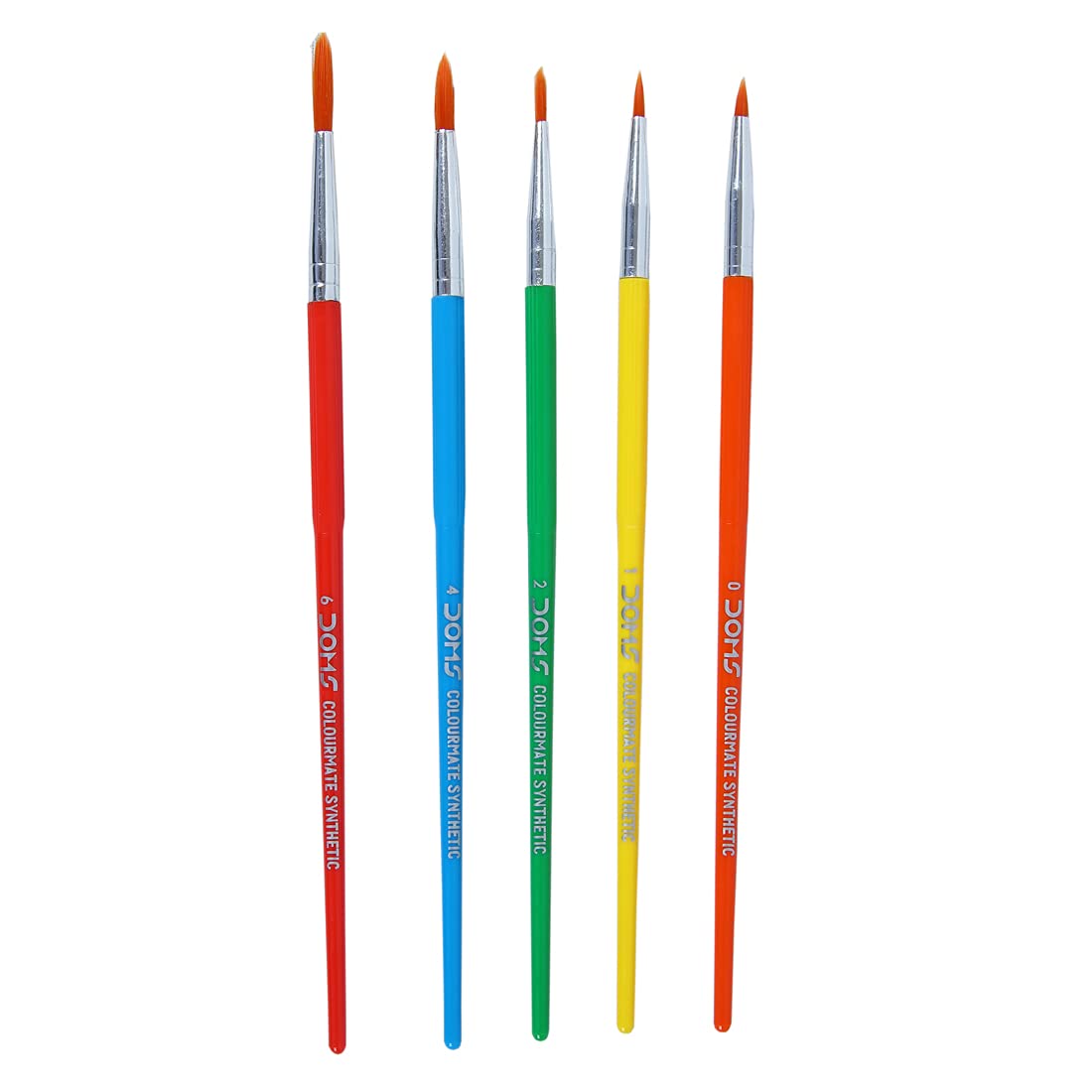 DOMS Colourmate Synthetic Paint Brush Set - 5 Different Sizes for Artists of All Ages