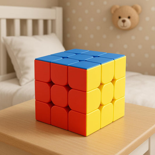 MM TOYS Cube 3x3 High Speed Cube Stickerless Magic Puzzle Cube Game Toy - Multicolor