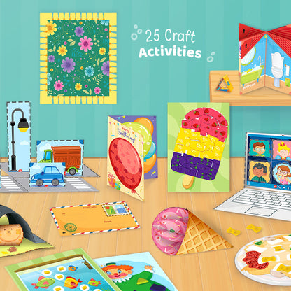 Imagimake My First Craft Kit - Scissor Activity Book, Origami, Art & Craft Set for 3+ Kids