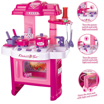 MM TOYS Kitchen Play Set for Children | Interactive Lights & Sounds | Big Size 24 Inch | Suitable for Ages 3+ Years