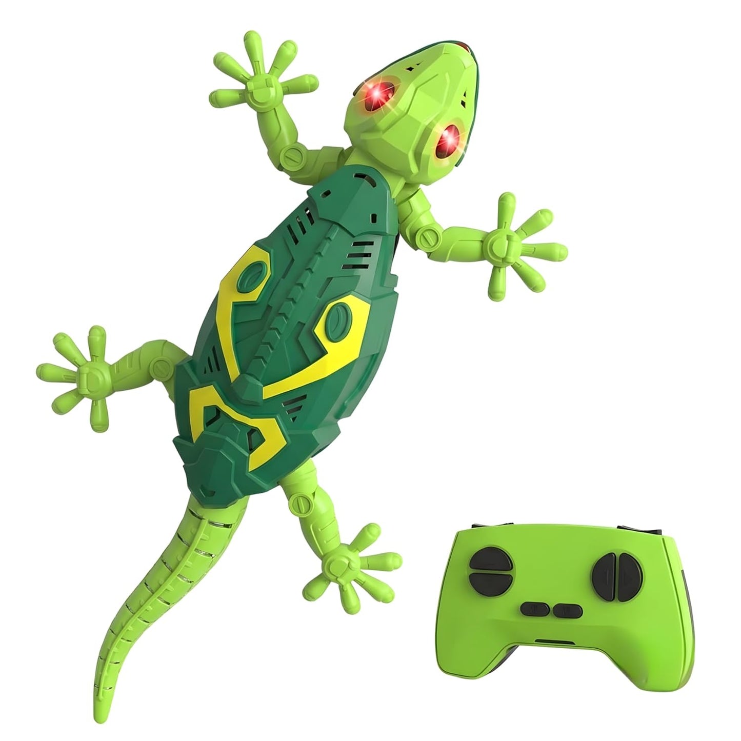 Wall Climbing Lizard Toy Remote Control with LED Eyes | Wall Crawler Gecko | Floor Ceiling Crawling Climbs Walls & Floors | Rechargeable RC Toy