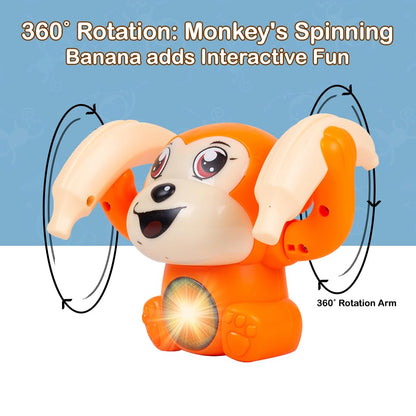 MM TOYS Voice Control Dancing Monkey Toy with Light & Music, 360° Spinning Tumbling Sensor Toy for Kids