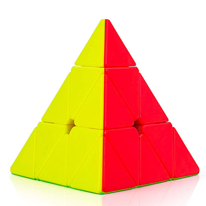 MM TOYS Stickerless Pyramid Triangle Rubix Cube 3x3 - High Speed Multicolor Puzzle