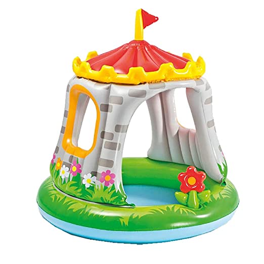 Intex 57122 Royal Castle Baby Pool | Blue | Water-Filled Fun for Ages 1-3 | 48x48 inches - Multicolor