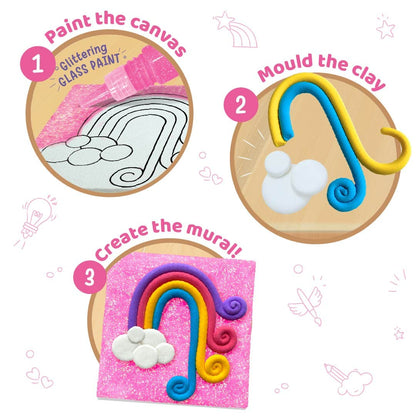 Imagimake DIY Clay Murals - Unicorn Character - Create 5 Canvases, Paint & Mould (Age 5+)