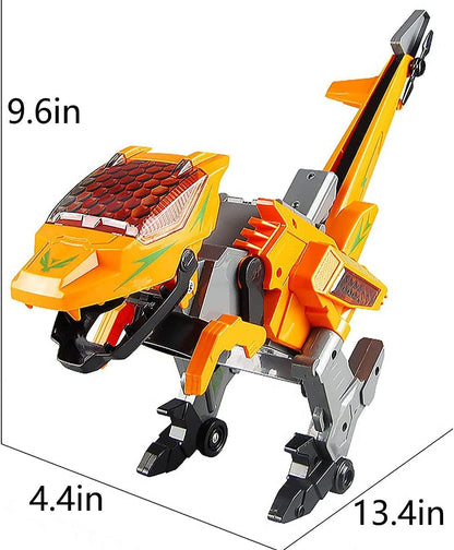 MM TOYS Electronic Transform Dinosaur Army Helicopter Transformable Tyrannosaurus Apache, Lights & Sounds, 2 Modes, Bump and Go Action
