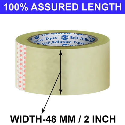 Cello Self-Adhesive Transparent Tape 2 Inch Width - 65 Meters Long - Durable Packing Tape for Home and Office Use Pack Of 2 Pc