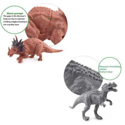 MM TOYS 8-Piece Jurassic World Dinosaur Set - 7-inch Lifelike Figurines, Durable Material, Great for Play Perfect Gift For Kids