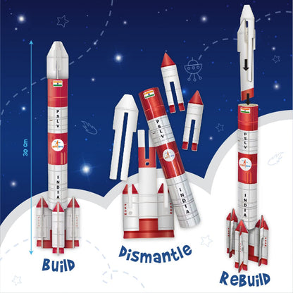 Imagimake Mapology Mangalyaan ISRO Rocket & Satellite 3D Puzzle Model, Educational Toy for Kids Aged 5+, Multi-coloured