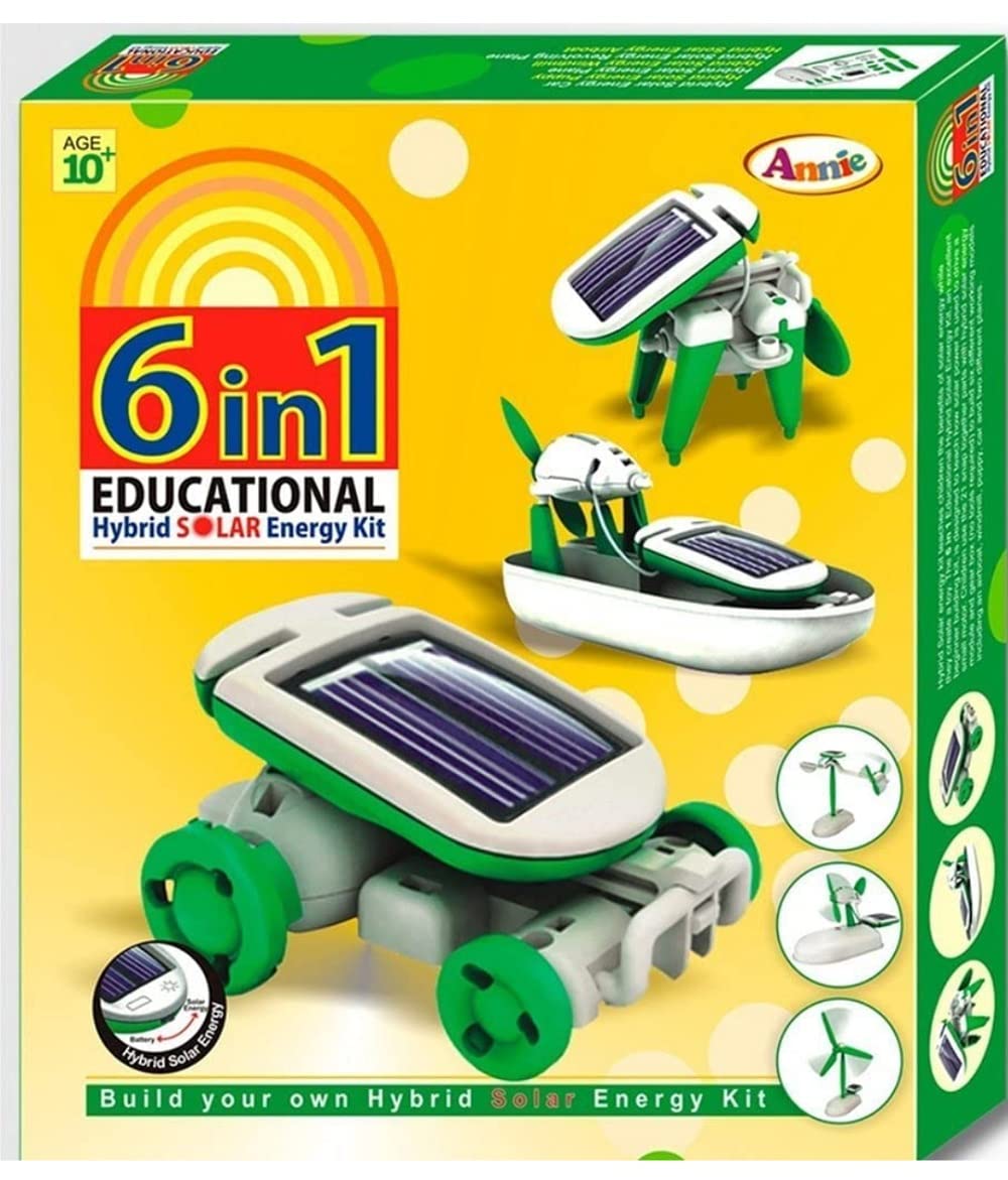 Annie STEM 6-in-1 Hybrid Solar Energy Educational Robot Kit | Multifunctional DIY Science Experiment Project for Kids Aged 8+