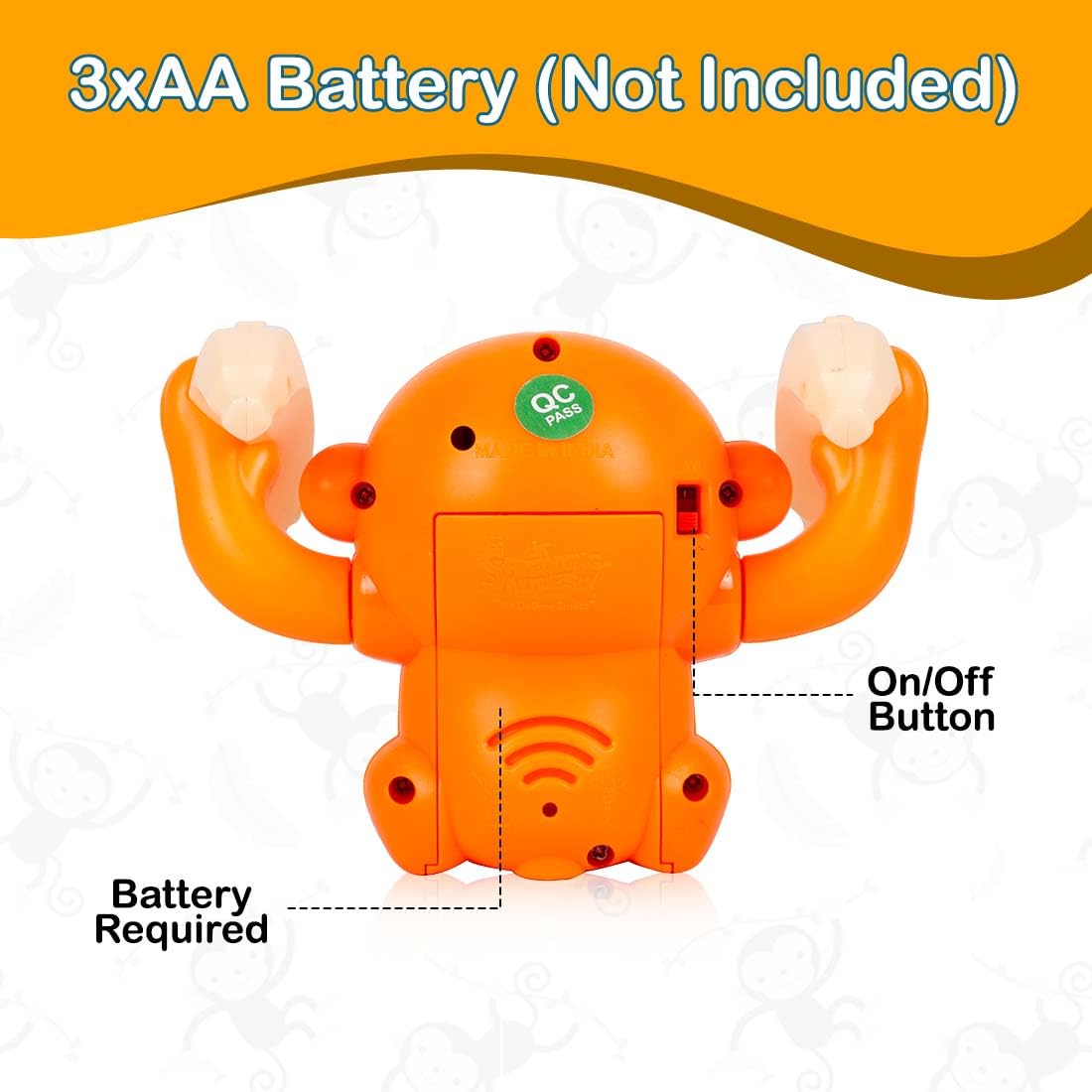 MM TOYS Voice Control Dancing Monkey Toy with Light & Music, 360° Spinning Tumbling Sensor Toy for Kids