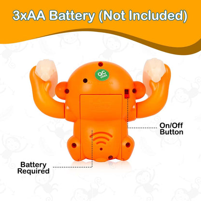 MM TOYS Voice Control Dancing Monkey Toy with Light & Music, 360° Spinning Tumbling Sensor Toy for Kids