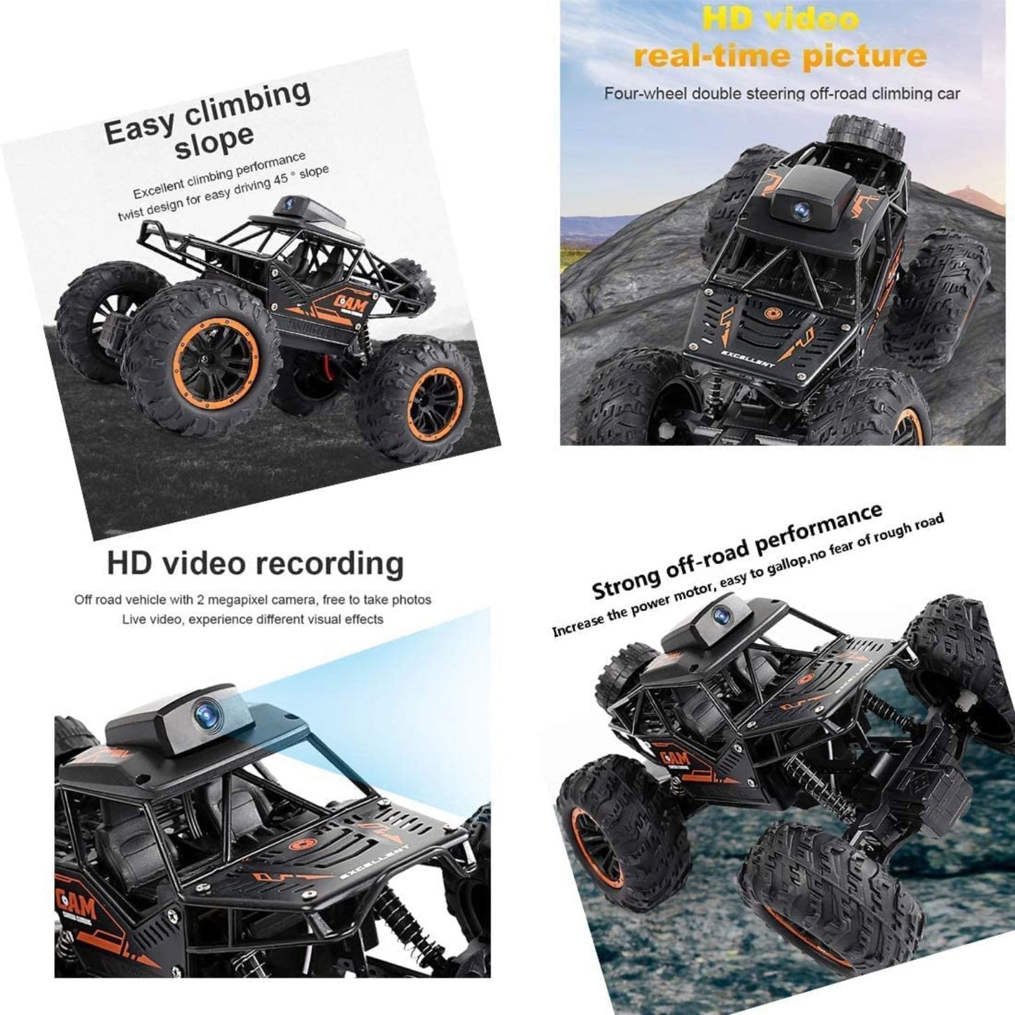 MM TOYS RC Monster Truck: 1:18 Scale, Built-In WiFi Camera, App-Controlled for Kids Aged 4+