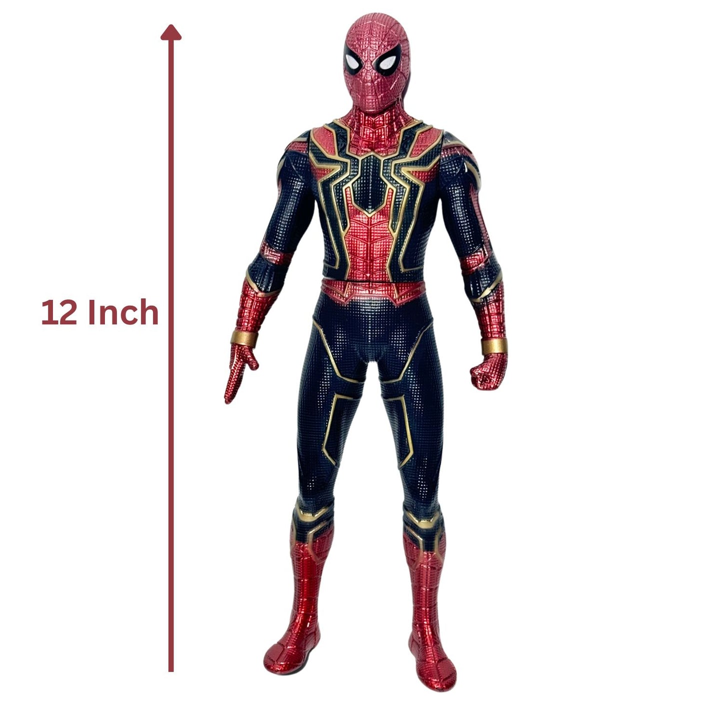 Avengers Spiderman Superhero Diecast Figure | 12 Inch Movable Arms & Upper Body Toy for Kids - Multicolor