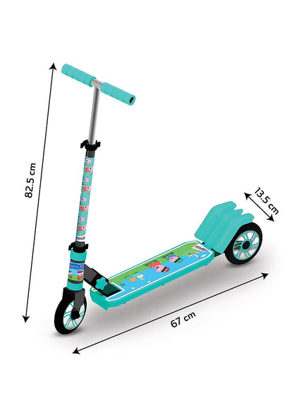 Skoodle Peppa Pig - 3 Wheels Kick Scooter - Ocean Green - Enhanced Stability - For Youth Fun and Safety