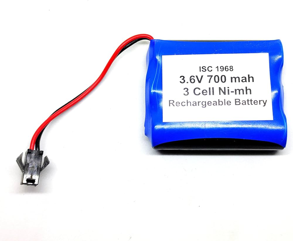 MM TOYS 3.6V 1000 Mah Ni-Mh Rechargeable Battery With 2 Pin Female JST Connector Black For Remote Control Toys And Projects (Copy)